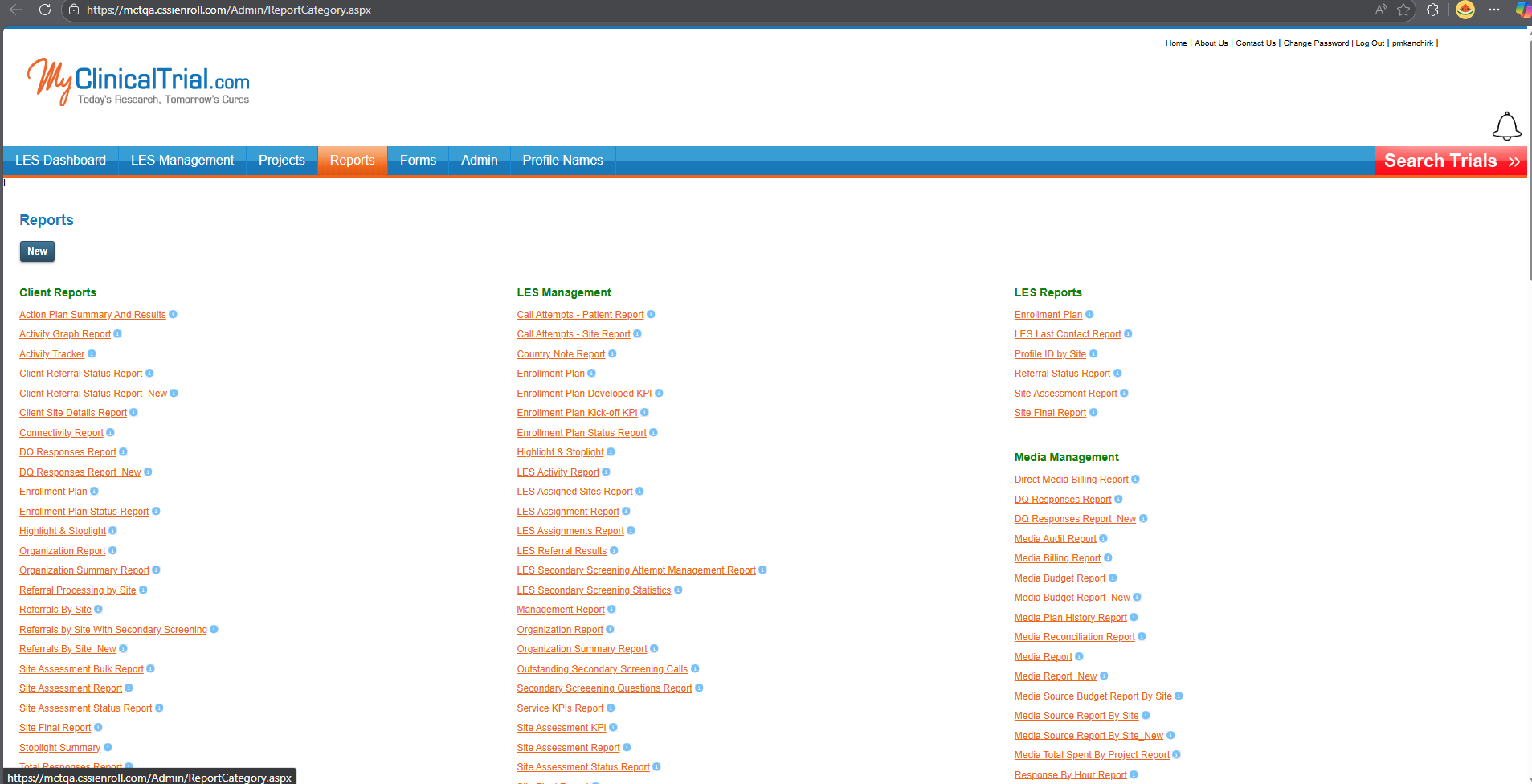 Reports Page